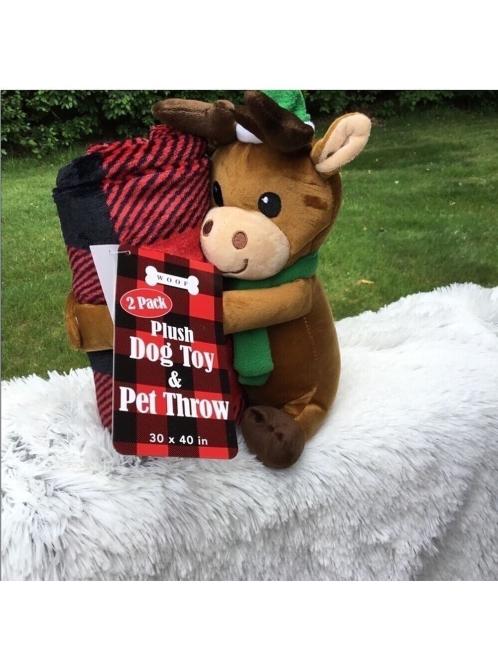 Kohl’s Exclusive Plush Dog Toy with squeaker and 30 x 40 throw